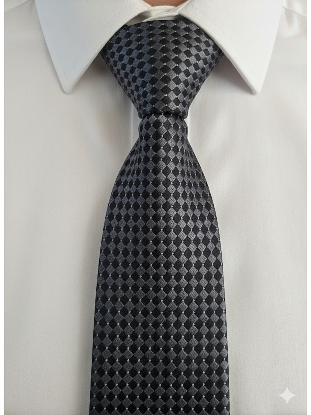 Donald Trump Signature collection black checkerboard silk tie - 60.5"